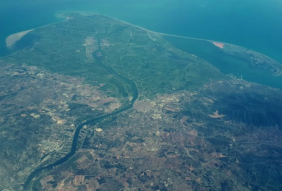 Le delta de l'Ebre vu du ciel